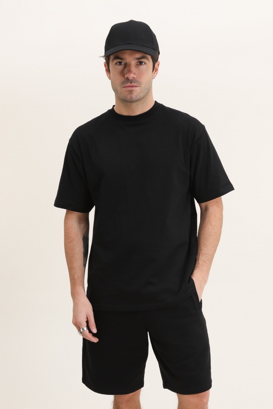 T-shirts Homme Noir SYSTANDARD ME26 HEAVY LUXURY TEE BLACK Efashion Paris