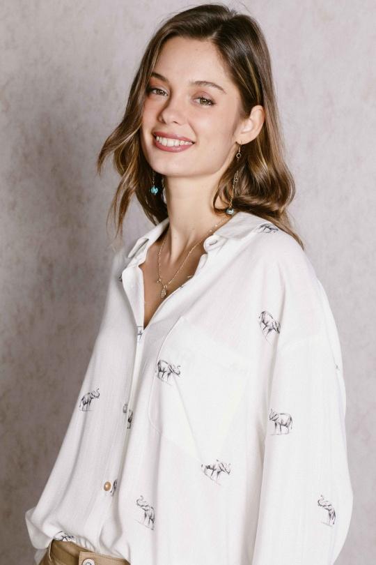 Chemises Femme Blanc gris VERSION M (anciennement Sarah John) M2142-5 Efashion Paris