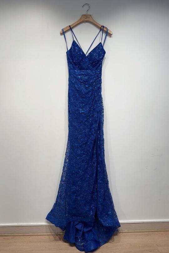 Robes de soirée Femme Bleu royal Pink Boom F8055 Efashion Paris