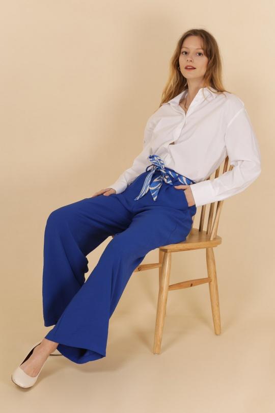 Shops pantalon bleu roi femme